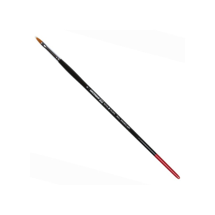 Кисть синтетика мягкая овальная "Amsterdam 343L" №6 на длинной ручке