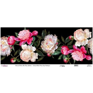 Декупажная карта рисовая Cadence "Bordure" 60х140см, UBC-028 цветы на черном