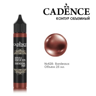 Рельефный контур акриловый Cadence "Dimensional Paint" 25мл, CDP428 бордо металлик