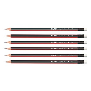 Графитный карандаш Milan "Maxi" HB с ластиком, трехгранный (6 штук)