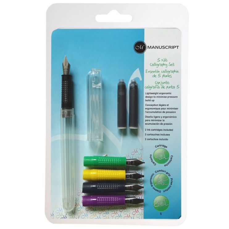 Ручка перьевая Manuscript "5 nib calligraphy set" 7 предметов в блистере