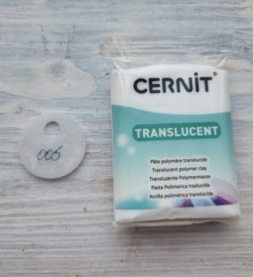 Глина запекаемая Cernit "Translucent" 005 white/ белый, 500гр