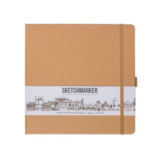 Блокнот для зарисовок Sketchmarker 20x20см, 140г/м2, 80л, твердая обложка Капучино