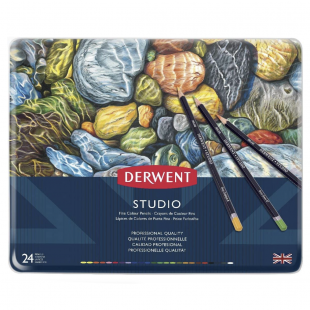 Цветные карандаши Derwent "Studio" 24 цветов в металлической упаковке