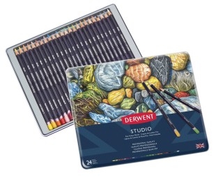 Цветные карандаши Derwent "Studio" 24 цветов в металлической упаковке (32197)