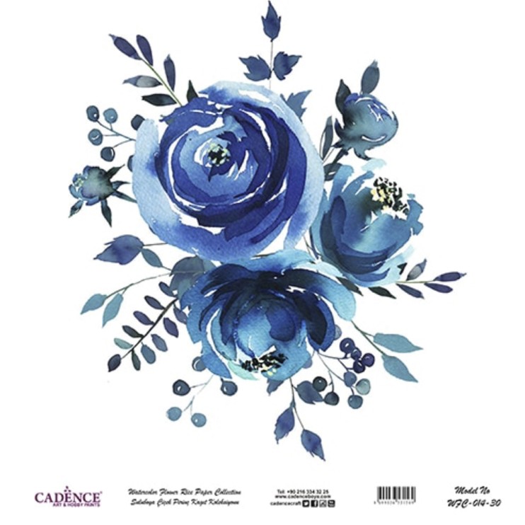 Рисовая карта "Watercolor flower" 30х30см, WFC-014