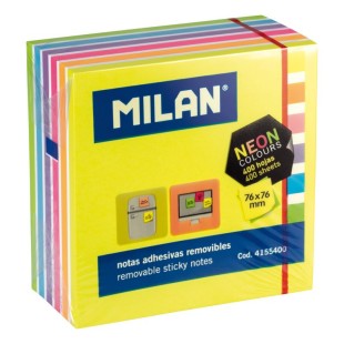 Бумага для заметок самоклеящаяся "MILAN" цвета ассорти желтые, 76х76мм, 400л