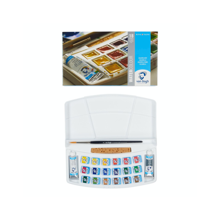 Набор акварельных красок "Van Gogh" 18 кювет в пластиковом пенале
