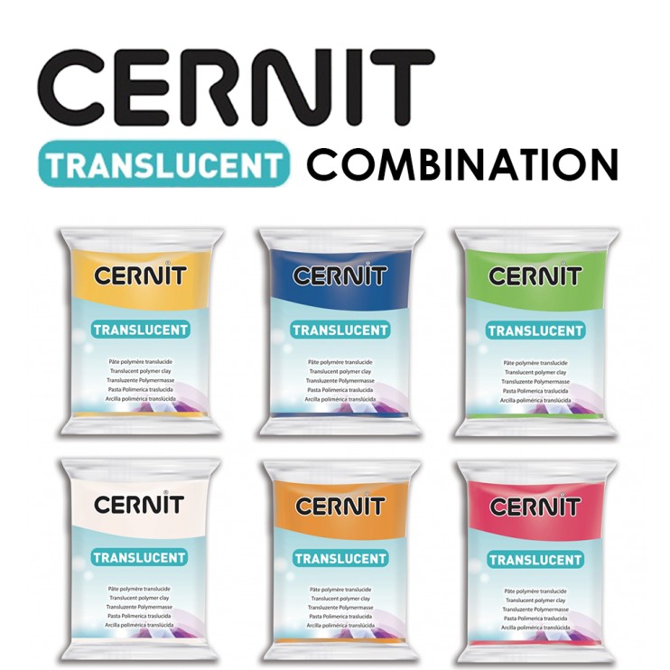 Набор полимерного моделина Cernit "Translucent" Combination №3 (721, 275, 605, 005, 752, 474)