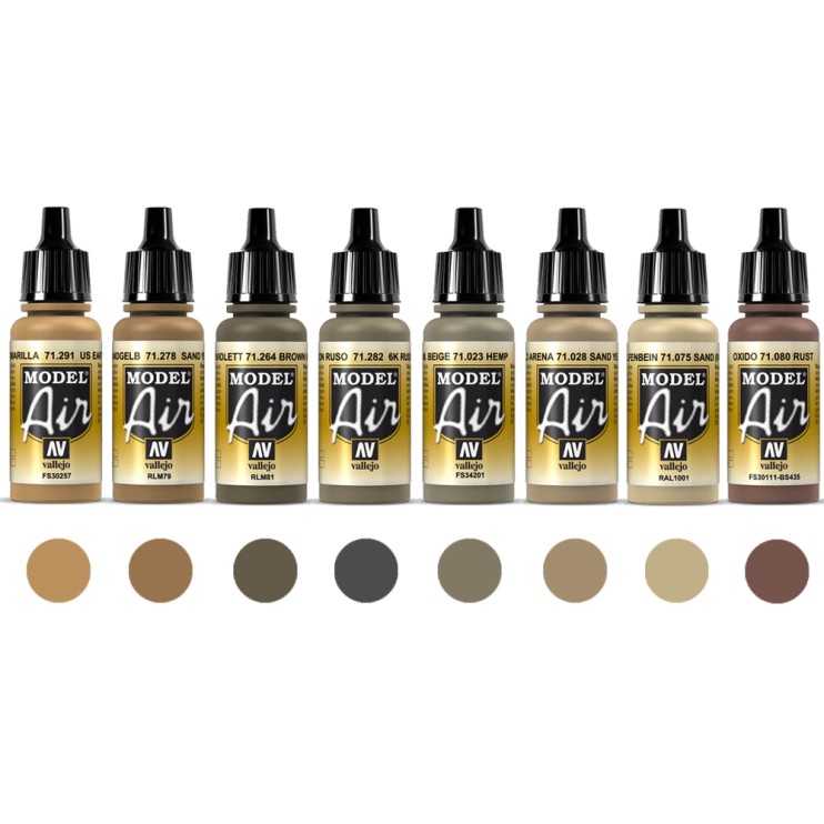 8 красок для аэрографии "Model Air" №37 Combination Brown