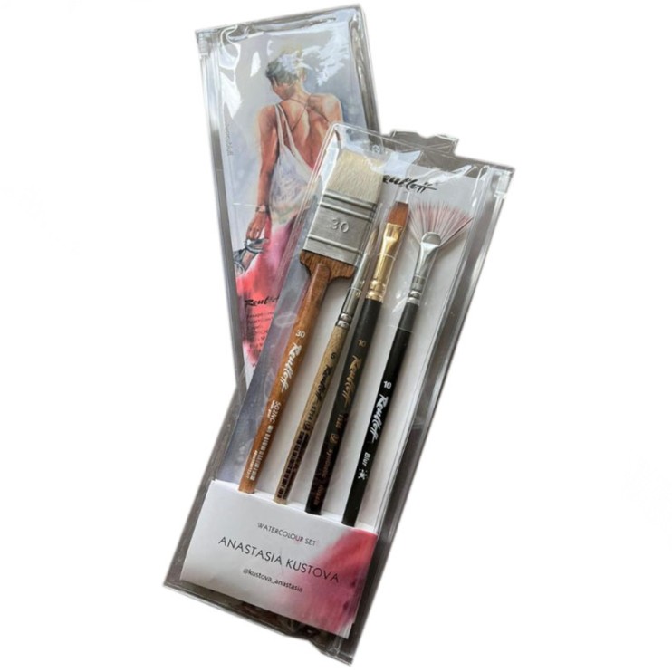 Набор кистей для акварели "Watercolour set" 4 кисти