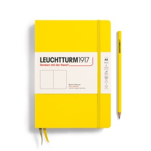 Блокнот без линовки Leuchtturm1917 "Medium" A5, 125л, 80гр/м², твердая обложка, Лимонный (344801)