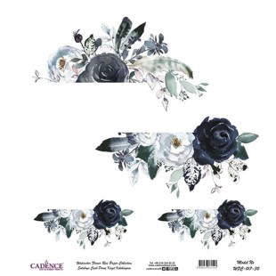 Рисовая декупажная карта Cadence "Watercolor flower" 30х30см, WFC-017