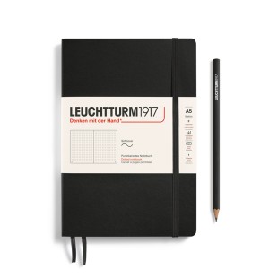 Блокнот в точку Leuchtturm1917 "Medium" A5, 61л, 80гр/м², мягкая обложка,Черный (324804)