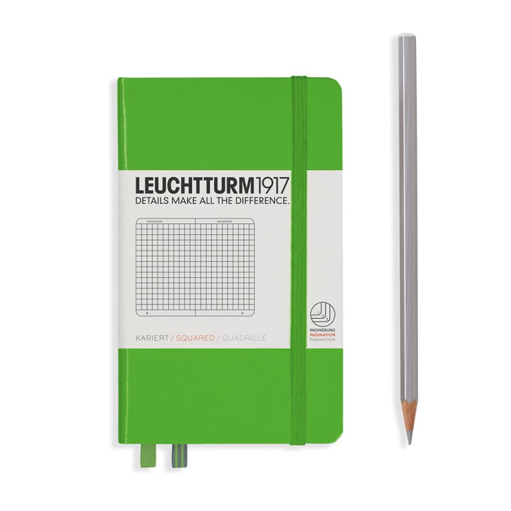 Блокнот в клетку Leuchtturm1917 "Pocket" A6, 93л, 80гр/м², твердая обложка,Зеленый Свежий (357485)