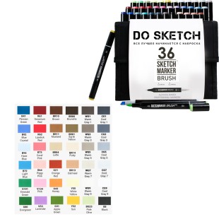 Набор Sketchmarker Brush "DoSketch" 36 маркеров в тканевом пенале