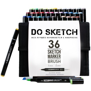 Набор Sketchmarker Brush "DoSketch" 36 маркеров в тканевом пенале