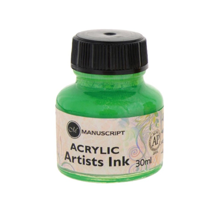 Тушь Manuscript "Acrilic Artist Ink" Изумрудный /30мл