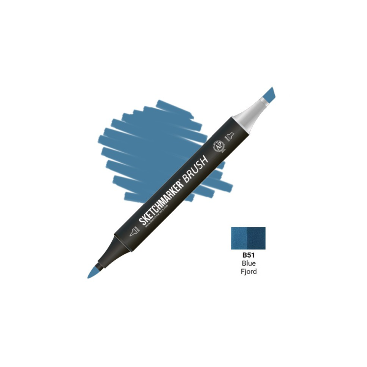 Маркер SketchMarker "Brush" B51 Blue Fjord