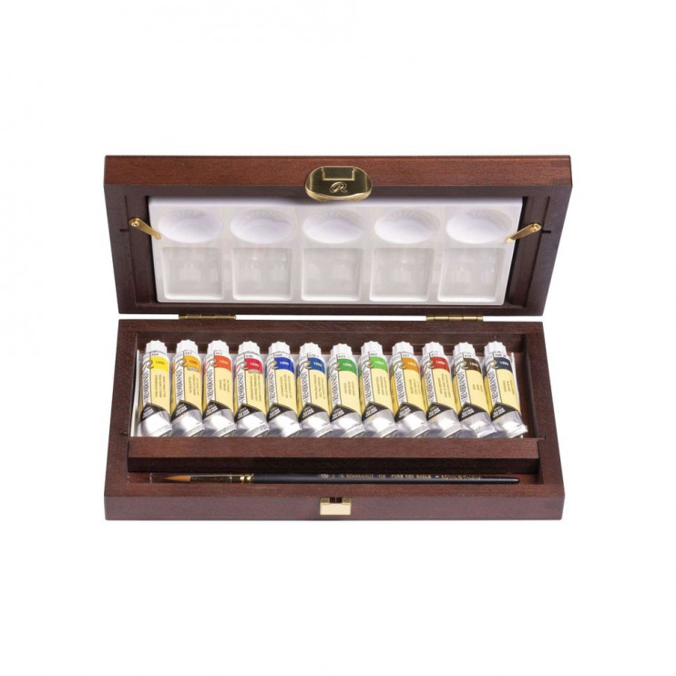 Набор акварельных красок Rembrandt "Professional" 12 туб по 10 мл в деревянном пенале с аксессуарами