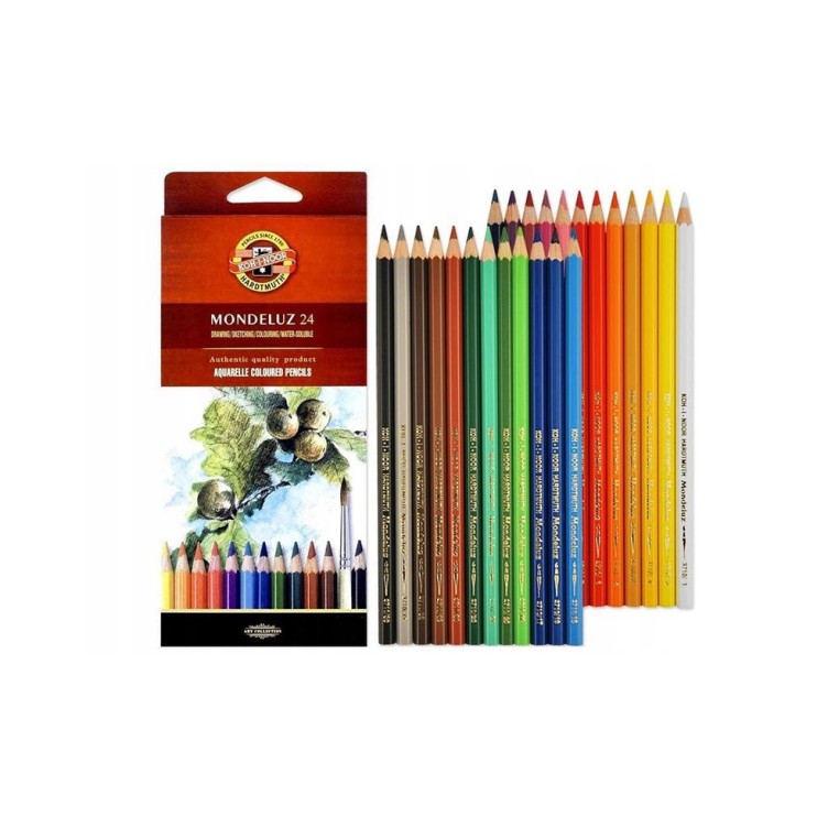 Набор акварельных карандашей Koh-i-noor "MONDELUZ" 24 штуки в картонной упаковке