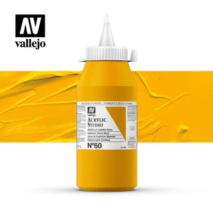 Акриловая краска Vallejo "Studio" #60 Cadmium Yellow (Кадмий желтый светлый), 1л