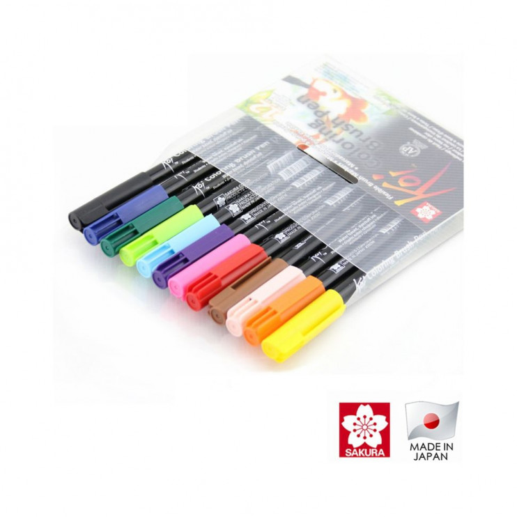 Набор акварельных маркеров Sakura "Koi" 12 цветов