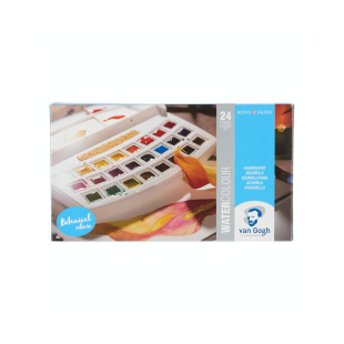 Набор акварельных красок Van Gogh "Botanical selection set" 24 кюветы и кисть в пластиковом пенале