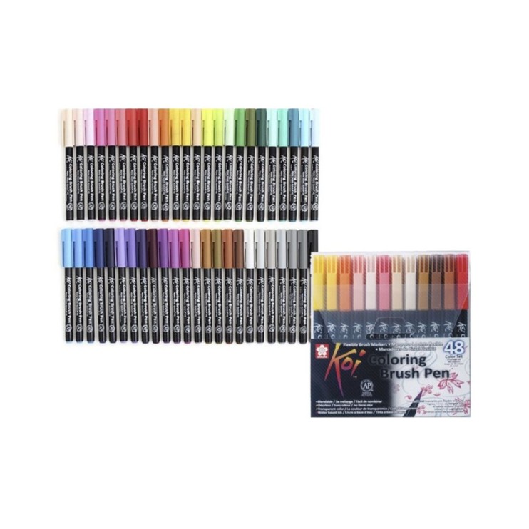 Набор акварельных маркеров Sakura "Koi" 48 цветов