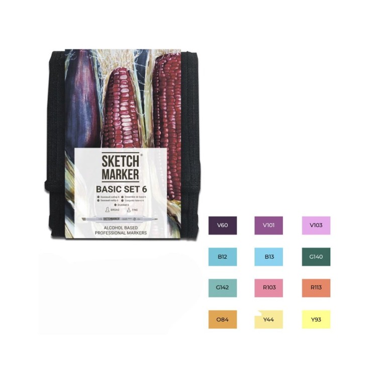 Набор Sketchmarker "Basic 6" 12 маркеров в пенале