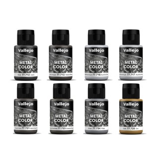 Набор красок для аэрографии Vallejo "Metal Color" №1 Combination, 8 цветов, 32 мл