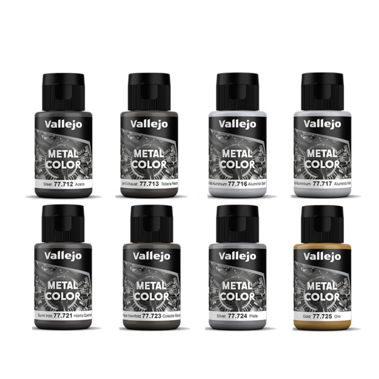 Набор красок для аэрографии Vallejo "Metal Color" №1 Combination, 8 цветов, 32 мл