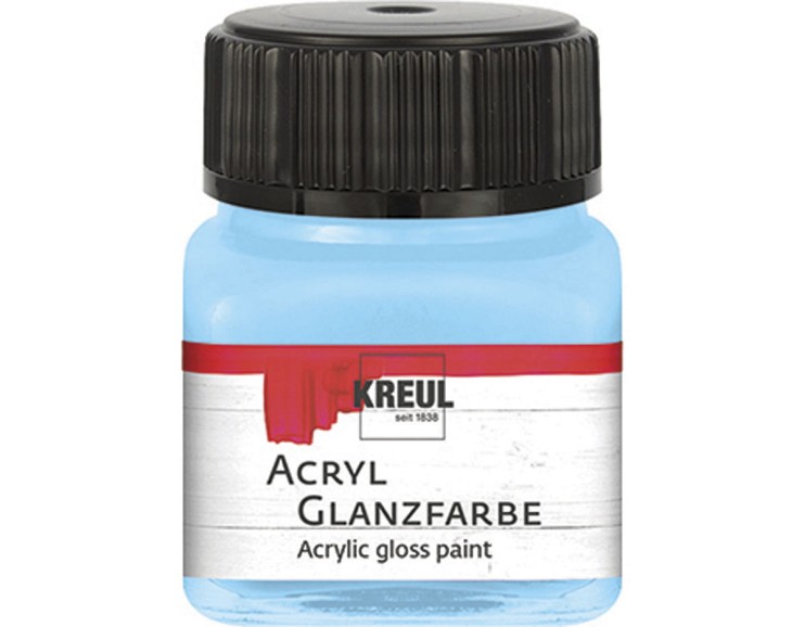 Акрил глянцевый Kreul "Acryl Glanzfarbe" 79222 Light Blue (голубая пастель), 20 мл