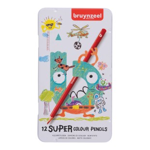 Набор цветных карандашей Bruynzeel "Kids Super Colour" 12 штук в металическом пенале