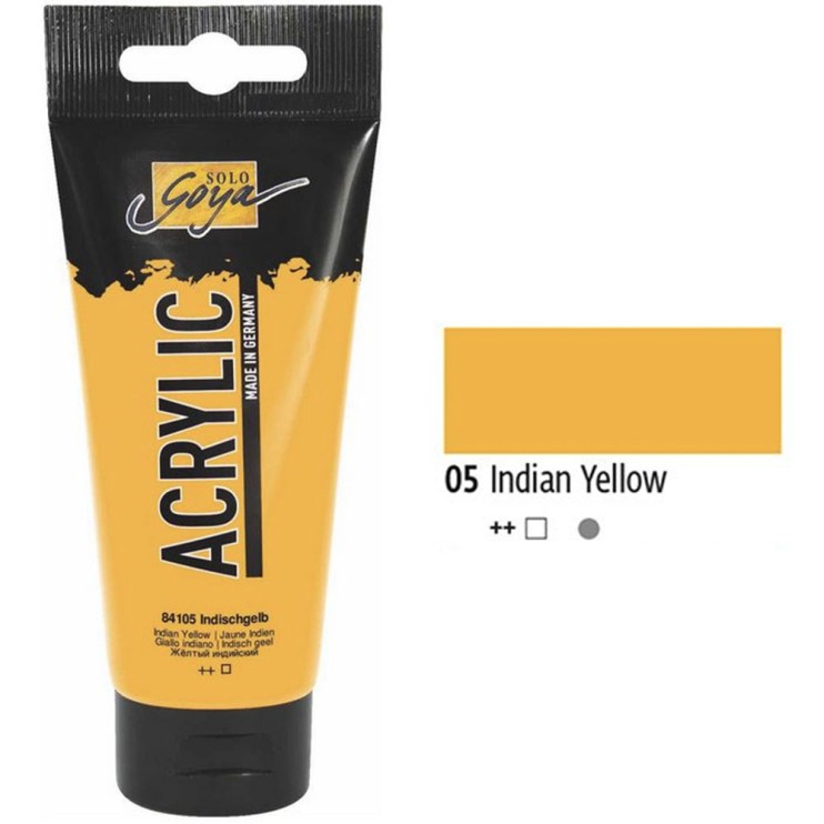 Краска акриловая Solo Goya "Acryl" №05 Индийский желтый, 100мл.