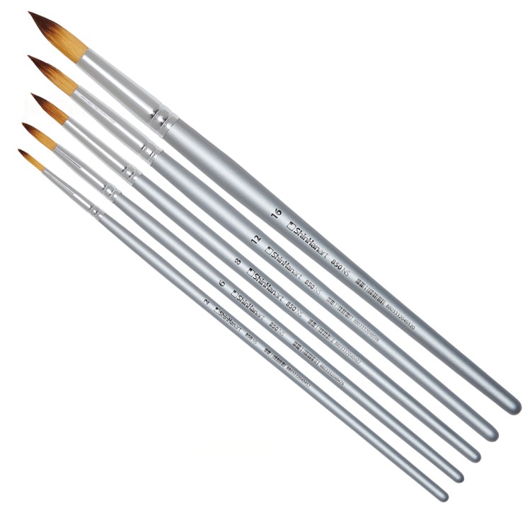 Набор кистей синтетика круглая Shinhan "Artist" 5 штук (#2, 6, 8, 12, 16)