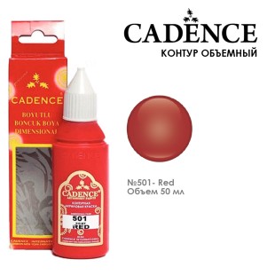 Рельефный контур акриловый Cadence "Dimensional Paint Opaque" 50мл, DPO501 красный