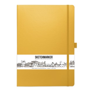 Блокнот для зарисовок Sketchmarker А4, 80л,140гр/м², твердая обложка,Оранжевый