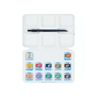 Набор акварельных красок Van Gogh "Muted Colours" 12 кювет + кисть в пластиковом пенале (приглушенные цвета)