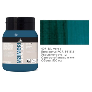 Акрил Maimeri "Acrilico" 500 мл, №409 Green Blue/ Сине-зеленый (0934409)