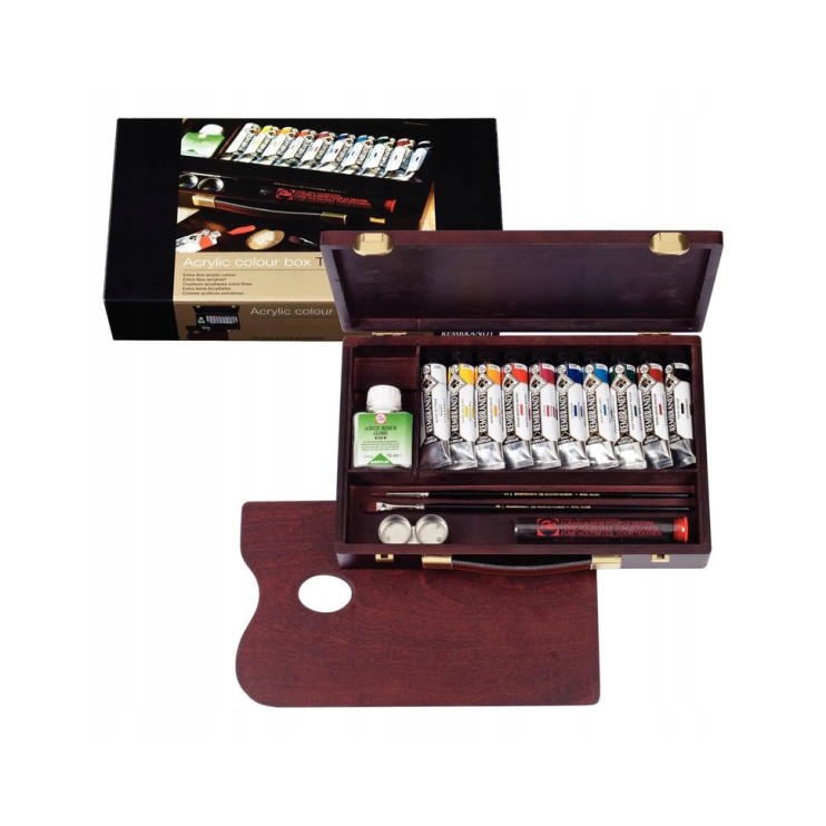 Набор акриловых красок Rembrandt "Traditional" 10 туб по 40мл + аксессуары в деревянном пенале