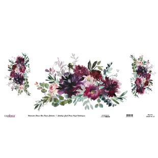 Рисовая декупажная карта Cadence "Watercolor flower" 30х68см, WFCR-001