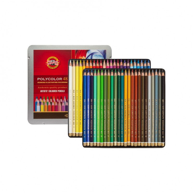 Карандаши цветные художественные Koh-i-noor "POLYCOLOR" 48 цветов в металлической коробке