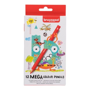 Набор цветных утолщенных карандашей Bruynzeel "Kids Mega" 12 цветов