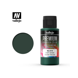Краска для аэрографии Vallejo "Premium" цвет 62.014 (Dark Green), 60 мл