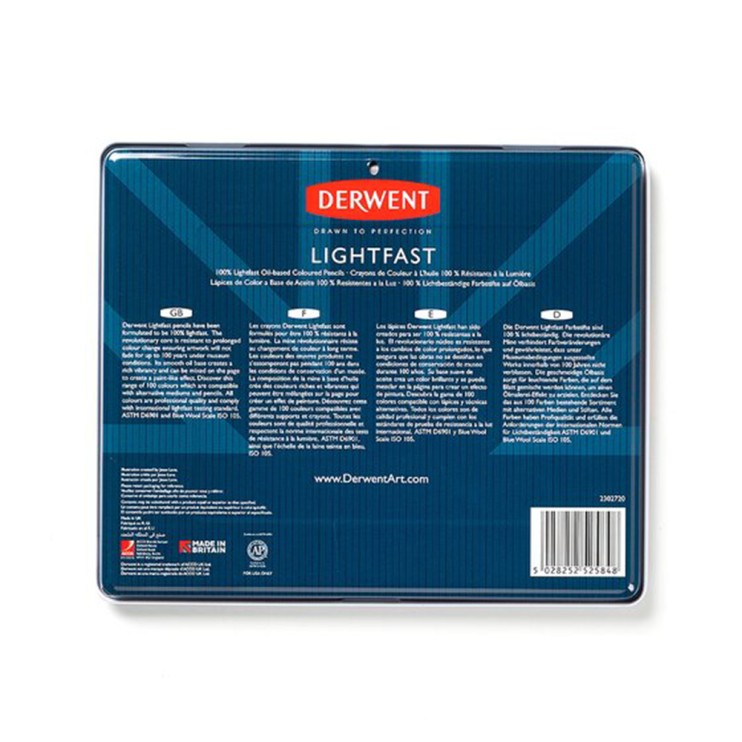 Набор цветных карандашей Derwent "Lightfast" 24 цвета в металлической упаковке (2302720)