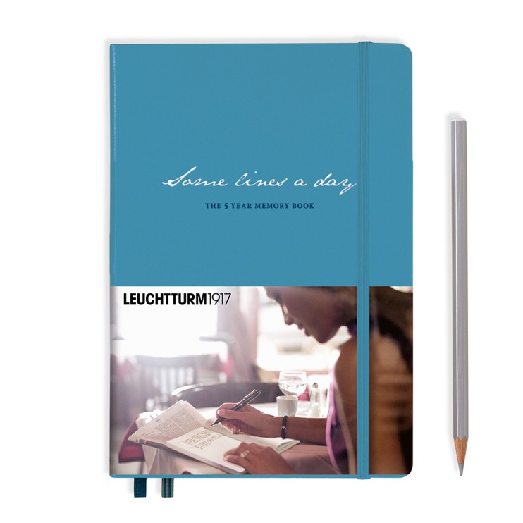 Блокнот на 5 лет Leuchtturm1917 "Some Lines A Day" A5, 91л,  80гр/м², твердая обложка,Синий Нордический (355276)