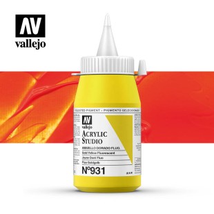 Акриловая краска Vallejo "Studio" #931 Fluorescent Gold Yellow (Золотисто-желтый флюоресцентный), 1л
