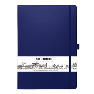Блокнот для зарисовок Sketchmarker 21x29,7см, 80л,140гр/м², твердая обложка, Королевский синий
