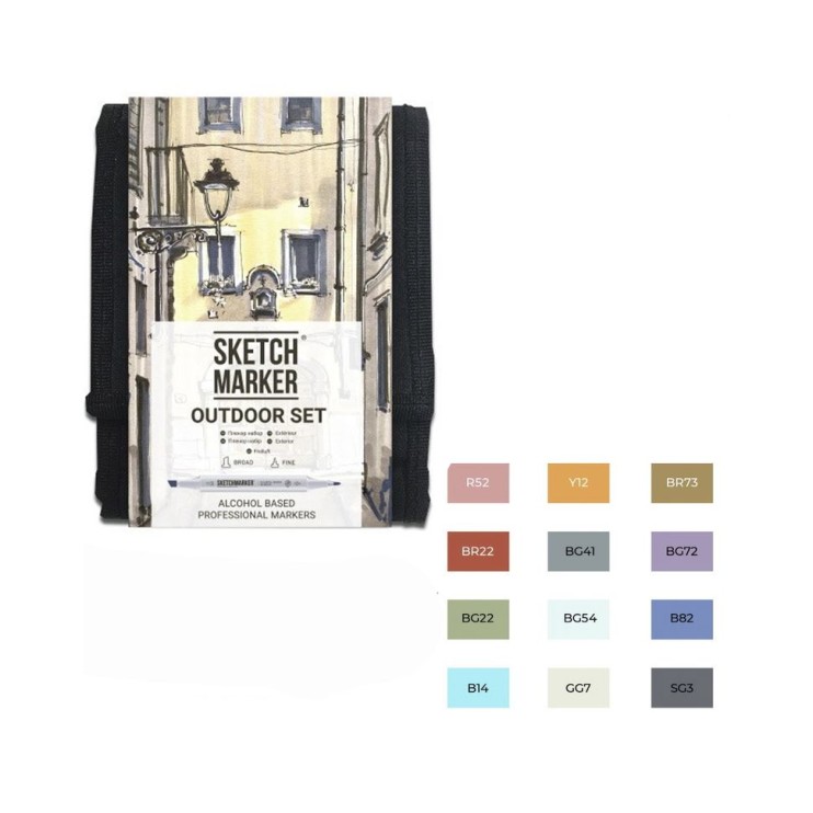 Набор Sketchmarker "Outdoor" 12 маркеров в пенале